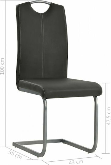 Scaune Sala de mese Gri 2buc 43x55x100buc