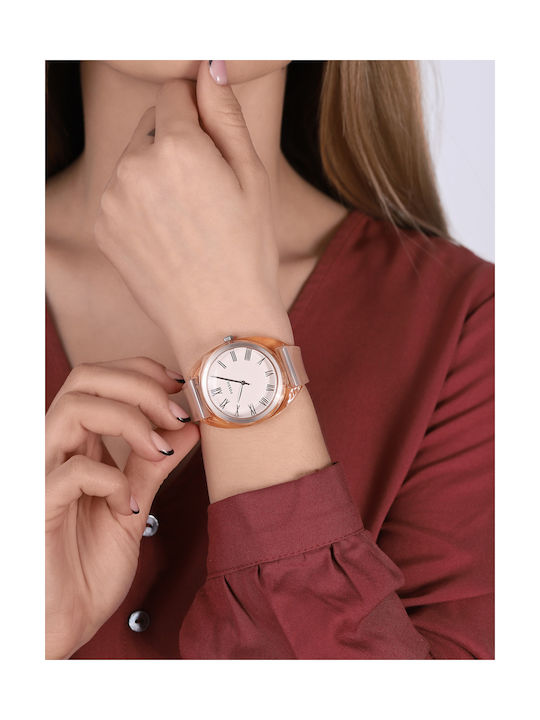 Fossil Jude Uhr mit Rosa Kautschukarmband