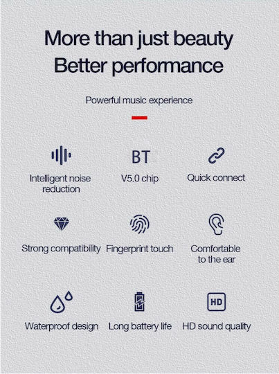 Lenovo HT38 Earbud Bluetooth Handsfree Ακουστικά με Αντοχή στον Ιδρώτα και Θήκη Φόρτισης Μαύρα