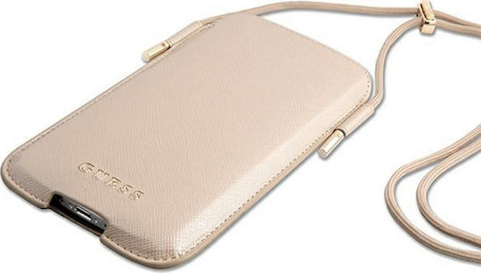 Guess Saffiano Pliculeț până la 6.1" Auriu GUHCP12MSAPSLG