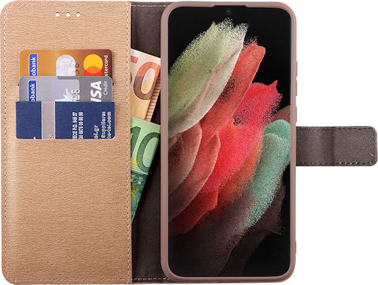 Volte-Tel Allure Magnet Wallet Synthetic Leather Gold (Galaxy S21 Ultra)