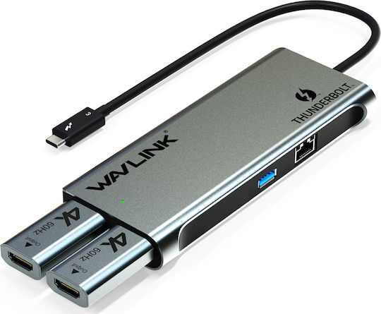 Wavlink Thunderbolt 3 Docking Station with DisplayPort 4K Ethernet Silver (WL-UTD05)