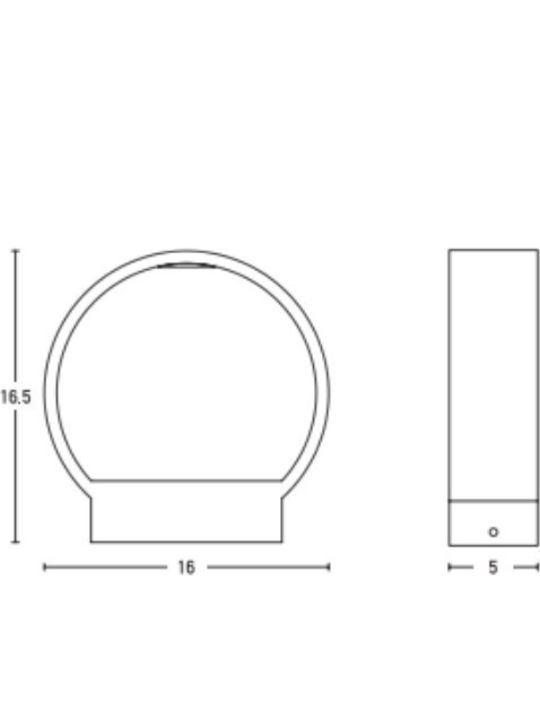 Zambelis Lights Επιτοίχιο Εξωτερικό Σποτ LED IP65 6W με Θερμό Λευκό Φως Διπλής Δέσμης 16.5x16x5εκ.