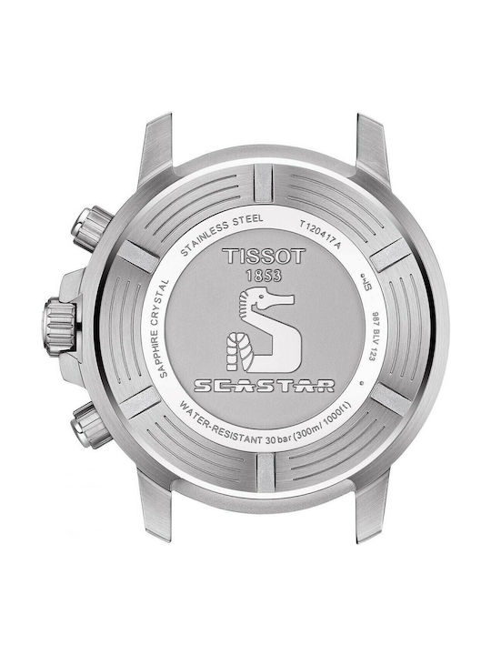 Tissot Seastar 1000 Men's Watch 45.5mm Chronograph Battery with Silver Metal Bracelet