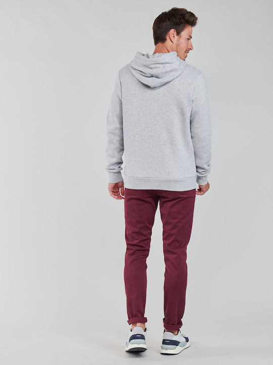 Jack & Jones Men's Sweatshirt with Hood and Pockets Light Grey Melange