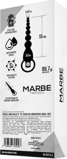 Tardenoche Marbe Vibrating Anal Chain With Vibration Perle anale cu vibrație Black 20.8cm