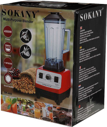 Sokany Blender with Plastic Jug 2.5 lt Red SK-444