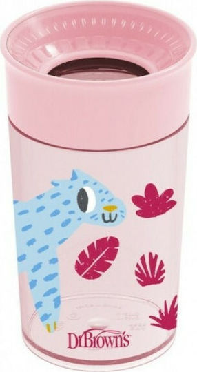 Dr. Brown's Baby Cup Milestones Cheers 360° made of Plastic Pink 300ml for 9m+m+