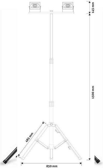 Avide Electric Jobsite Light LED IP65 with Brightness up to 600lm