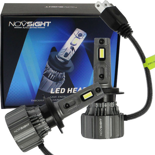 NovSight Лампи Автомобила N50 H7 LED 6500К Хладно бяло 12-24V 70W 2бр