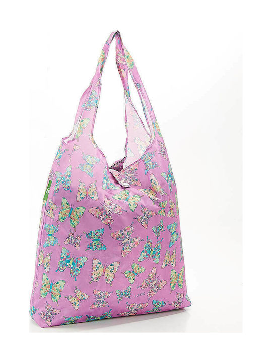 Eco Chic Butterfly Fabric Shopping Bag In Pink Colour