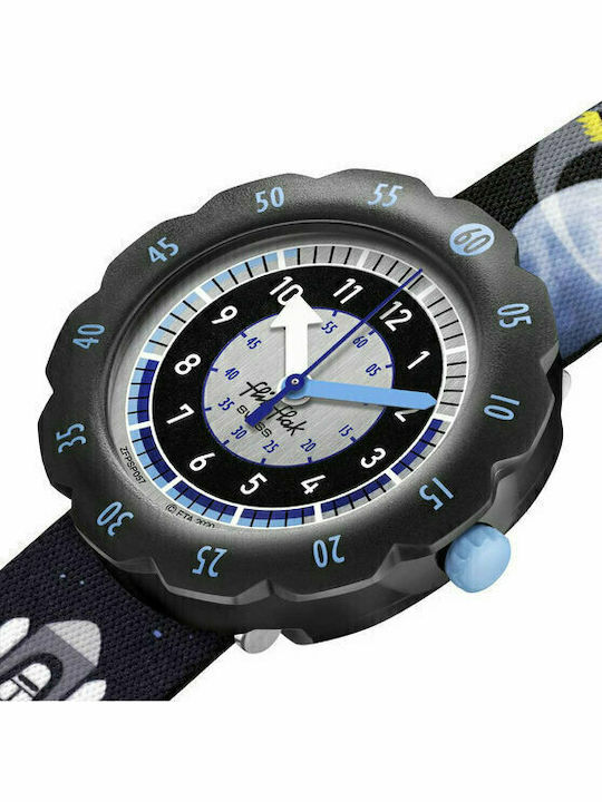 FlikFlak Kids Analog Watch Moon & Back with Fabric Strap Multicolour