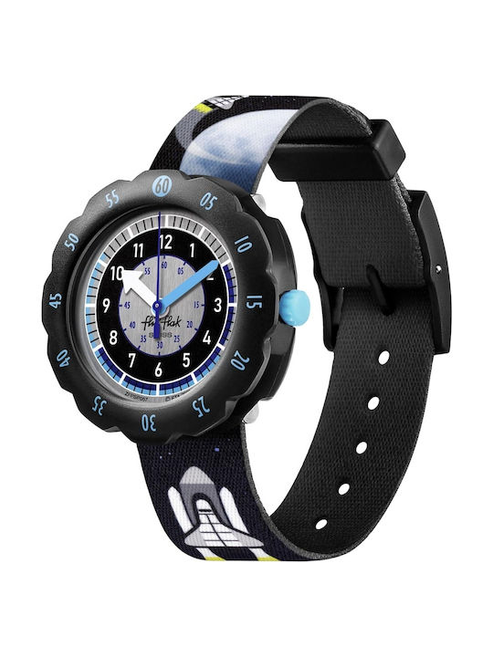 FlikFlak Kids Analog Watch Moon & Back with Fabric Strap Multicolour