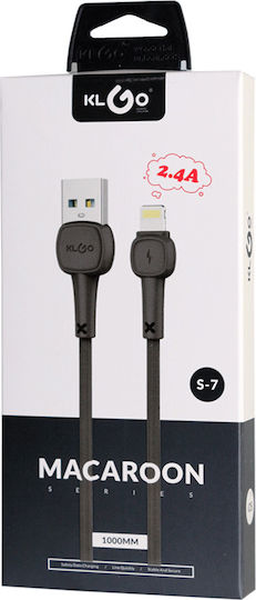 KLGO Regular USB 2.0 to micro USB Cable Μαύρο 1m (S7)