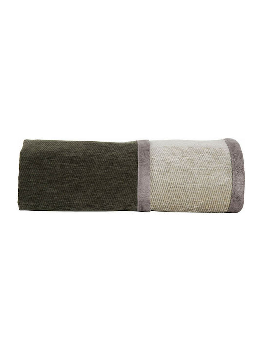 Nef-Nef Homeware New Tanger Three-Seater Sofa Throw Jacquard Two Sides 180x300cm Green / Ecru
