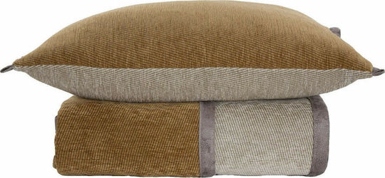 Nef-Nef Homeware New Tanger Three-Seater Sofa Throw Two Sides Dimension 180x300cm Mustard and Ecru