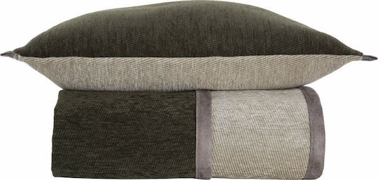 Nef-Nef Homeware New Tanger Sofa Throws 2 Seater 2 Sides 180x250cm Green Ecru
