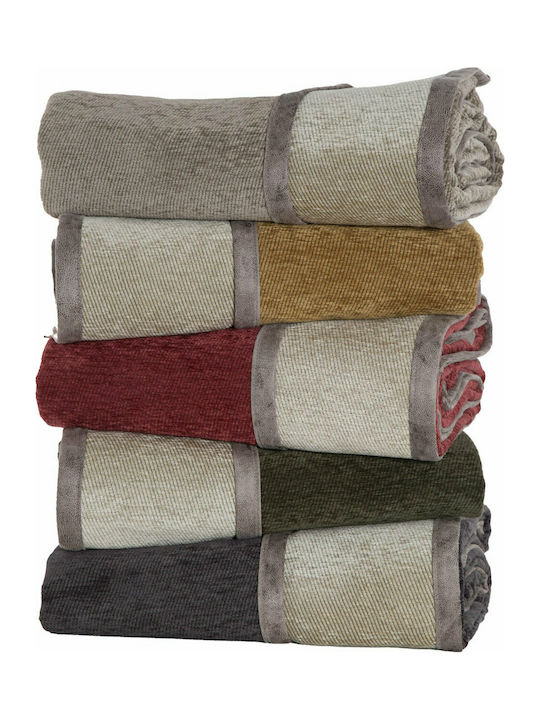 Nef-Nef Homeware New Tanger Three-Seater Sofa Throw Jacquard Two Sides 180x300cm Green / Ecru