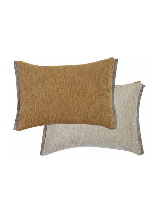 Nef-Nef Homeware Sofa Cushion Tanger Mustard / Ecru 40x55cm.