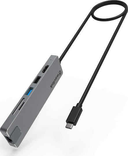 Wavlink USB-C Stație de andocare cu HDMI 4K PD Ethernet Gri (WL-UHP3409)