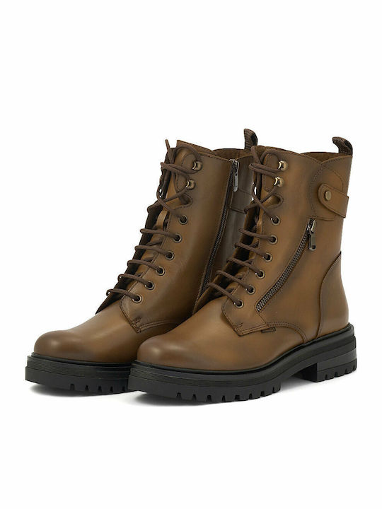 Leather Women's Ankle Boots Tabac Brown