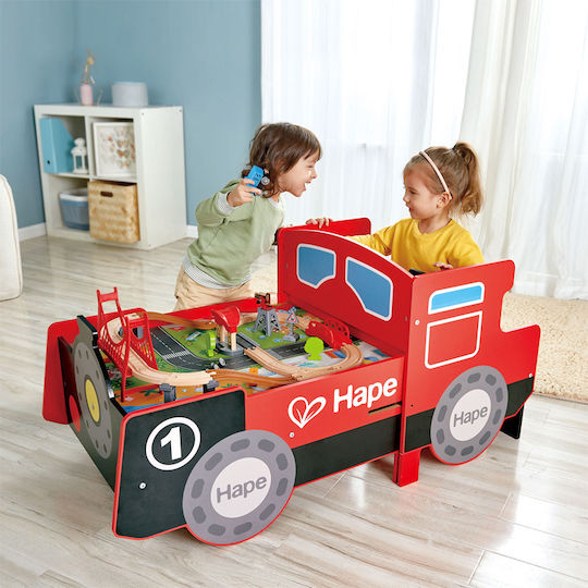 Hape Ride-on Engine Table Σετ με Τρενάκι από Ξύλο για 3+ Ετών