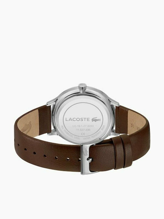 Lacoste Men's Watch 42mm Battery with Brown Leather Strap