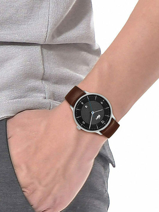 Lacoste Men's Watch 42mm Battery with Brown Leather Strap