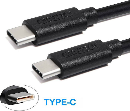 Choetech USB 2.0 Cable USB-C male - USB-C 60W Μαύρο 1m CC0002