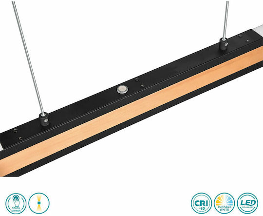 Trio Lighting Deacon Verstellbar Hängelampe Schwarz Schiene 110x6.5x150cm.