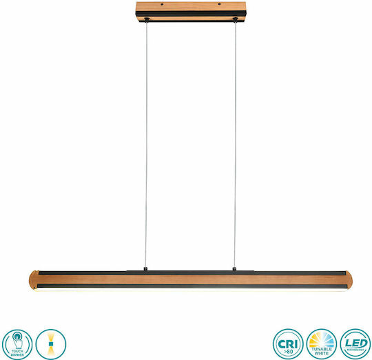 Trio Lighting Deacon Verstellbar Hängelampe Schwarz Schiene 110x6.5x150cm.