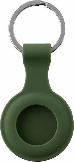 Volte-Tel Velvet Keychain Case Silicone for AirTag in Khaki color