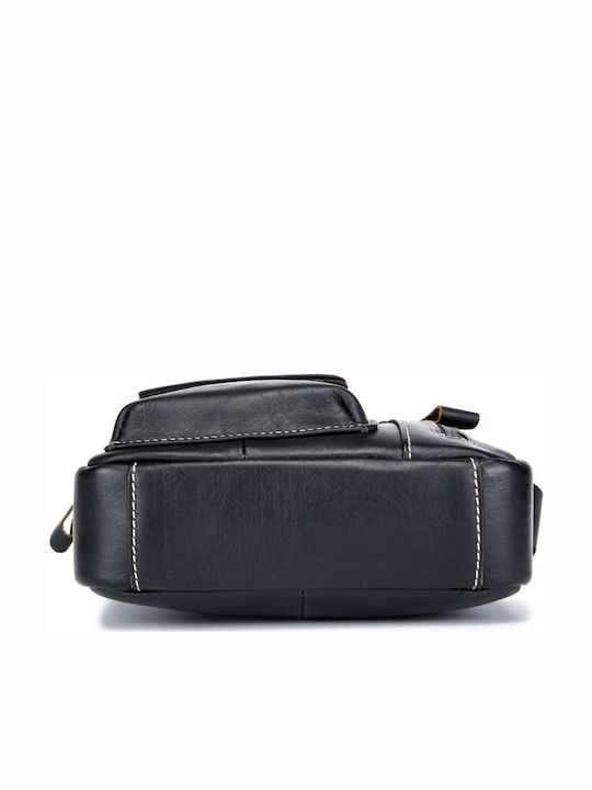 DJB 037 Leather Men's Bag Shoulder / Crossbody Black