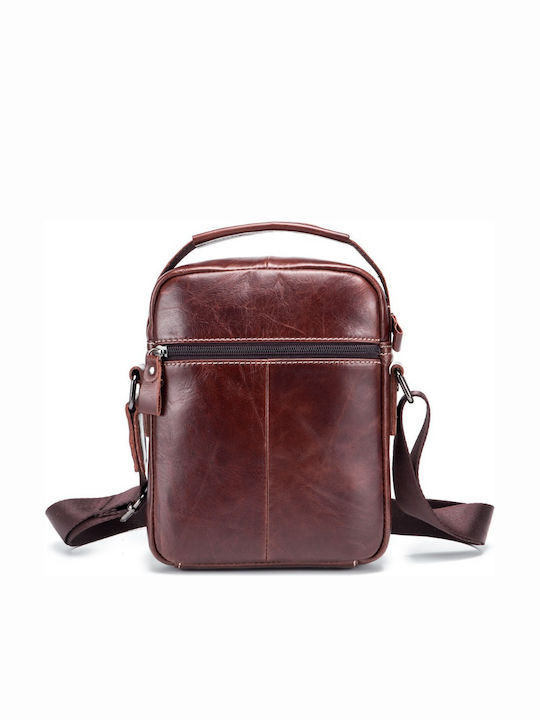 DJB 037 Leather Men's Shoulder Crossbody Bag Light Brown