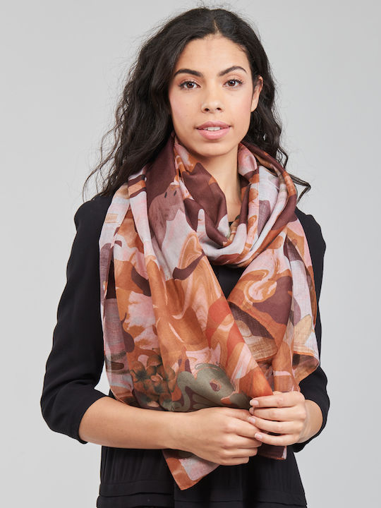 Desigual Camo Amore Γυναικείο Φουλάρι Καφέ