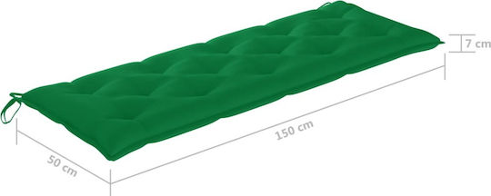 vidaXL Gartenstuhlkissen Mit Rückenlehne Grün 150x50cm