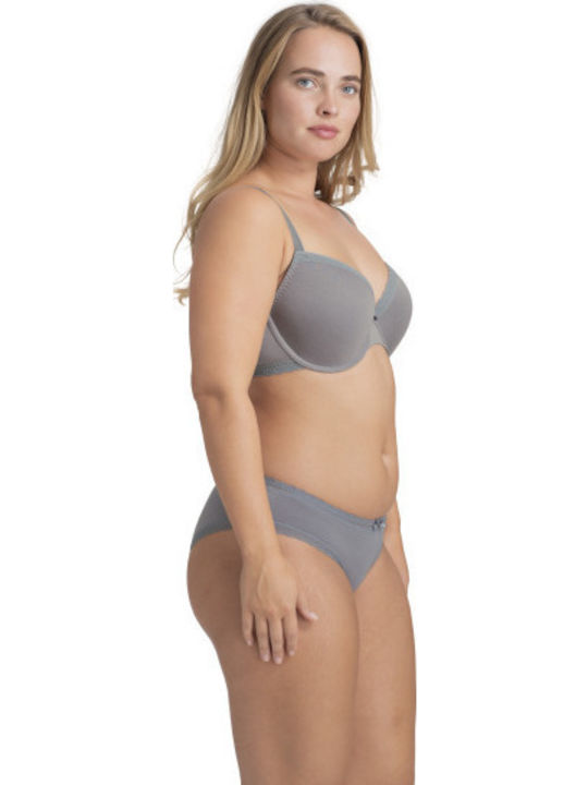 Grey/White Σουτιέν χωρίς Ενίσχυση με Μπανέλες 2Pack