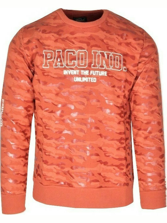 Paco & Co Herren Sweatshirt mit Kapuze Orange