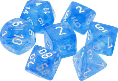 Chessex Borealis Polyhedral Sky Blue/white 7-Die Set Dice 27586