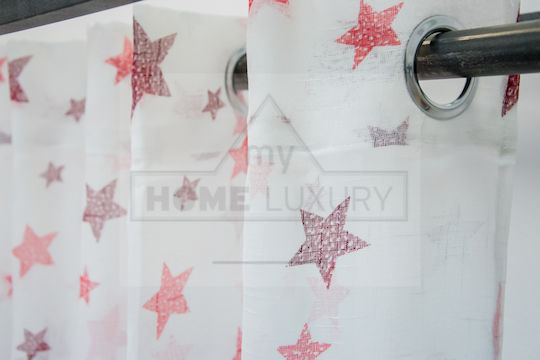 My Home Luxury Детска завеса Kids Stars с куки Bordeaux A418-13 260x280cm