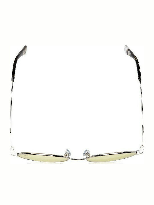 Web Women's Sunglasses with Silver Metal Frame and Yellow Lens