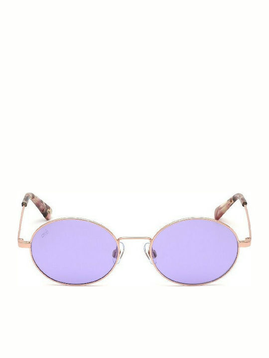 Web Women's Sunglasses with Rose Gold Metal Frame and Purple Lens WE0255S 33Y