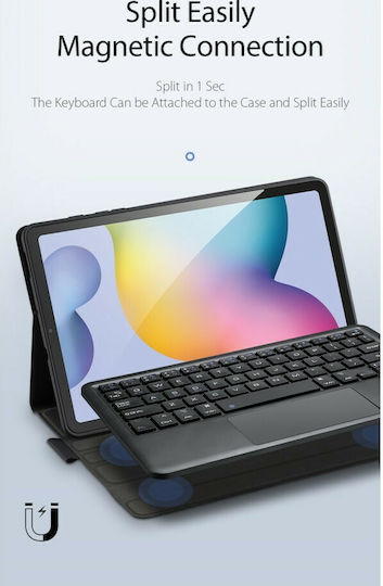 Dux Ducis Touchpad Flip Cover with Keyboard in English US Black (Galaxy Tab S6 Lite 10.4)