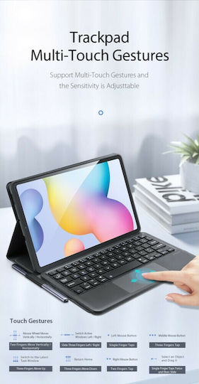 Dux Ducis Touchpad Flip Cover with Keyboard in English US Black (Galaxy Tab S6 Lite 10.4)
