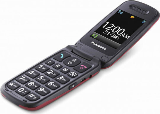 Panasonic KX-TU446 Single SIM Telefon Mobil cu Butoane Mari Roșu