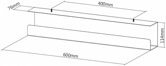 Value Κανάλι Καλωδίων από Μέταλλο Cover Organizer (Under Desk Mount) Steel Λευκό 0.6m