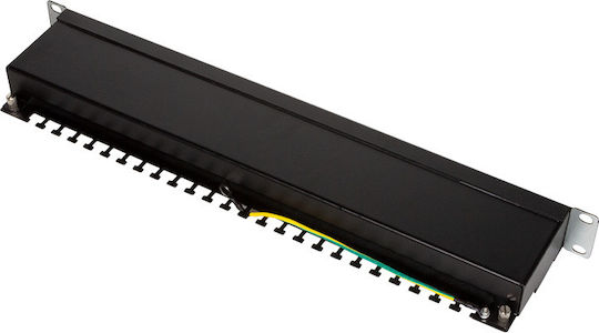LogiLink Patch Panel Shielded για Rack 1U 19" 24 Θυρών cat6 Μαύρο