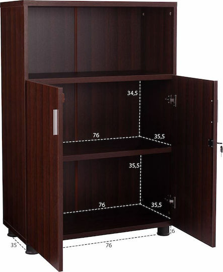 Büroaufbewahrungsschrank Vance Holz mit Schloss Wenge 80x38x118,5cm