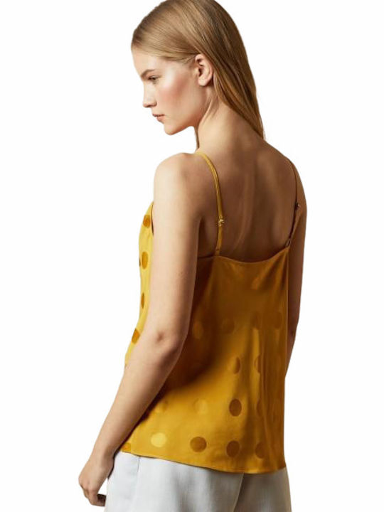 Ted Baker Women's Summer Blouse with Straps Polka Dot Yellow