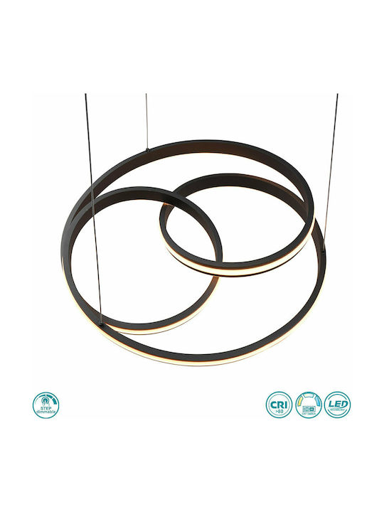 Trio Lighting Yara Adjustable Pendant Light Black 60cm